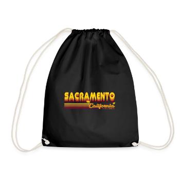 Sacramento California Retro et Vintage Design - Sac de sport léger - noir - Devant