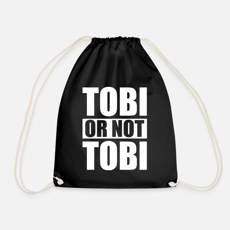 Tobi or not Tobi - design - Drawstring Bag - black