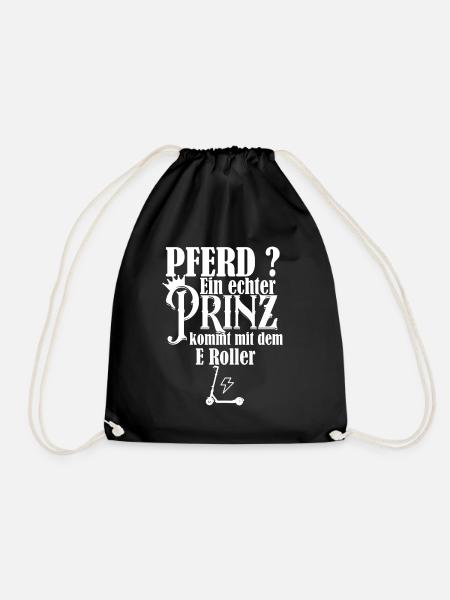 Pferd? Ein Prinz kommt mit dem E Roller - Turnbeutel - Schwarz