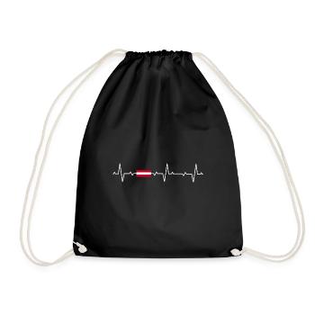 Austria Heartbeat - Drawstring Bag - black - Front