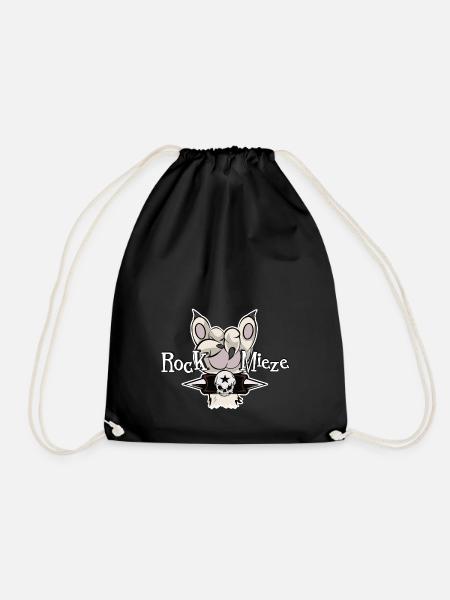 Rock Mieze, Hardrock, Katze, Katzenmama Geschenk - Turnbeutel - Schwarz