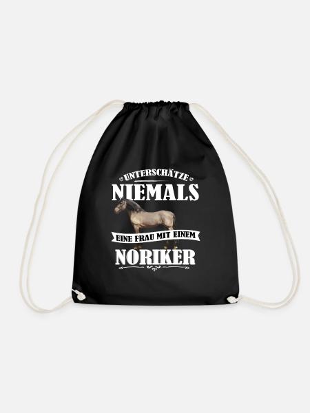 Noriker Pferde Shirt-UNF - Turnbeutel - Schwarz