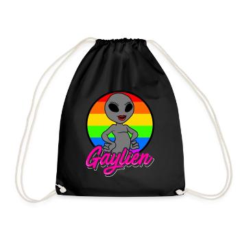 Gaylien LGBT Homosexuell Stolz Alien-Kleidung - Turnbeutel - Schwarz - Vorne