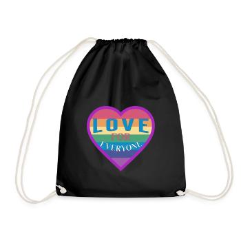 Heart rainbow unisex love for everyone - Turnbeutel - Schwarz - Vorne
