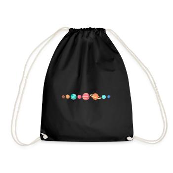 planets our solar system with all 8 planets - Drawstring Bag - black - Front