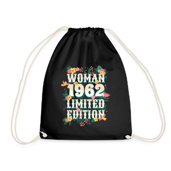 Birthday Woman born in 1962 Woman 60 years - Drawstring Bag - black - Front
