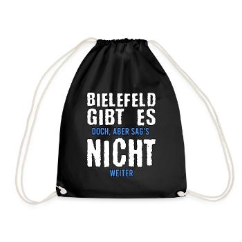 Bielefeld Fan Bielefelder Stadt Geschenk - Turnbeutel - Schwarz - Vorne