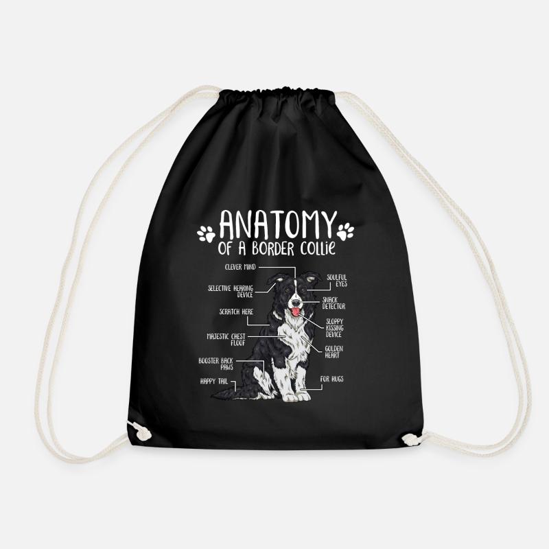 Anatomie Border Collie Hundehalter Geschenk - Turnbeutel - Schwarz