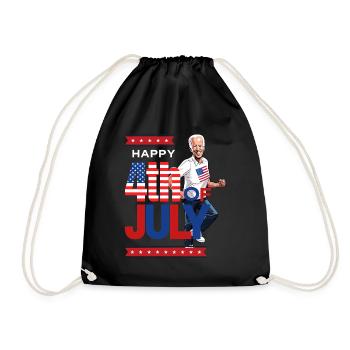 Hilarious 4th of July Celebration: Funny Joe Biden - Drawstring Bag - black - Front
