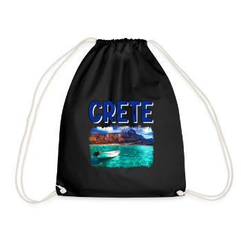 Kreta Urlaub Geschenk - Turnbeutel - Schwarz - Vorne
