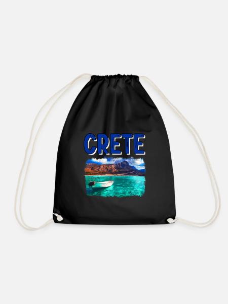 Kreta Urlaub Geschenk - Turnbeutel - Schwarz