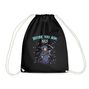 Before you ask: No - Drawstring Bag - black - Front