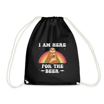 I am here for the beer - Drawstring Bag - black - Front