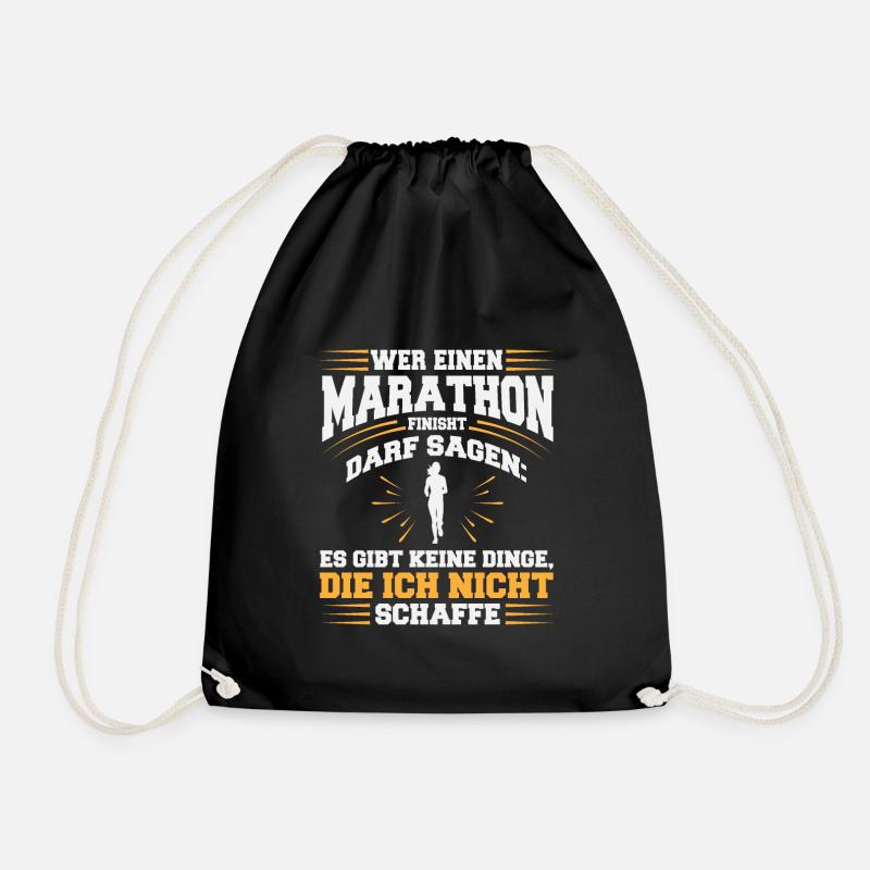Marathon Finisher: Ich schaffe alles - Turnbeutel - Schwarz