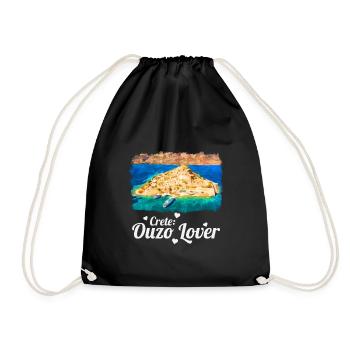 Crete Ouzo Lover - Drawstring Bag - black - Front