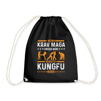 Krav Maga in einfach = Kungfu - Turnbeutel - Schwarz - Vorne