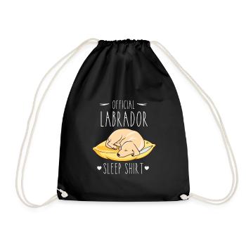 Official Labrador Sleep Shirt - Drawstring Bag - black - Front