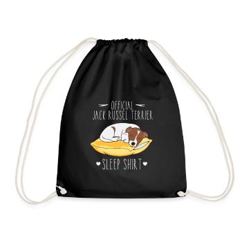 Official Jack Russel Terrier Sleep Shirt - Drawstring Bag - black - Front