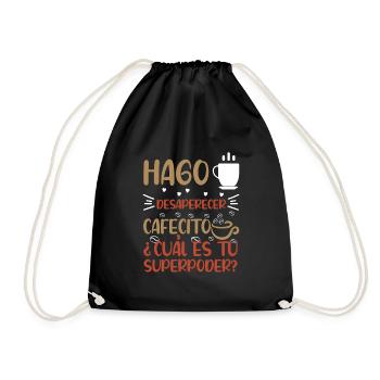 Cafecito Lover Drinking Cafecito Mix Cuban Coffee - Drawstring Bag - black - Front