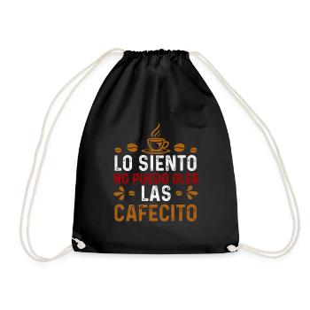 Cafecito Lover Drinking Cafecito Mix Cuban Coffee - Drawstring Bag - black - Front