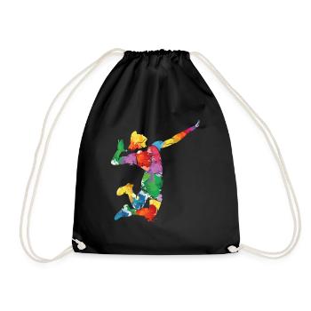 Volleyball Sport Lover Abstract Volleyball Player - Drawstring Bag - black - Front