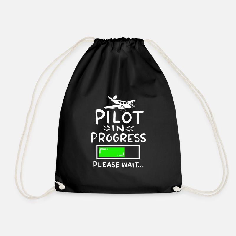 Pilot Ausbildung Fliegen Traumberuf Geschenk - Turnbeutel - Schwarz