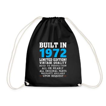 Built in 1972 - Built in 1972 - Drawstring Bag - black - Front