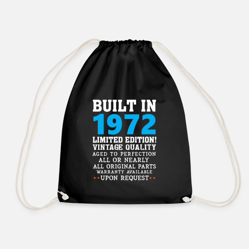 Built in 1972 - Built in 1972 - Drawstring Bag - black