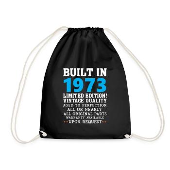 Built in 1973 - Built in 1973 - Drawstring Bag - black - Front