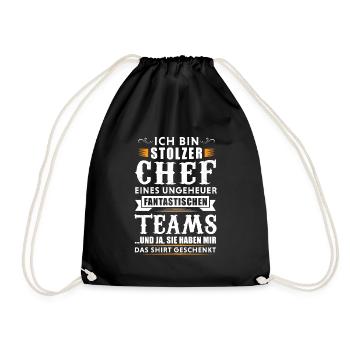 Stolzer Chef eines fantastischen Teams - Turnbeutel - Schwarz - Vorne