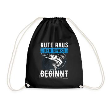 Rute raus, der Spaß beginnt - Turnbeutel - Schwarz - Vorne