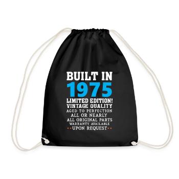 Built in 1975 - Built in 1975 - Drawstring Bag - black - Front