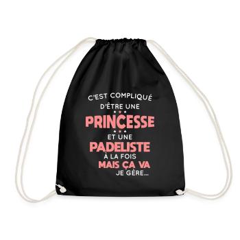 Compliqué d'être une princesse et une padeliste - Sac de sport léger - noir - Devant