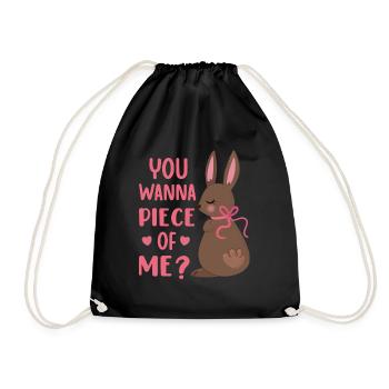 Du willst Piece of Me Ostertag Chocolate Rabbit - Turnbeutel - Schwarz - Vorne