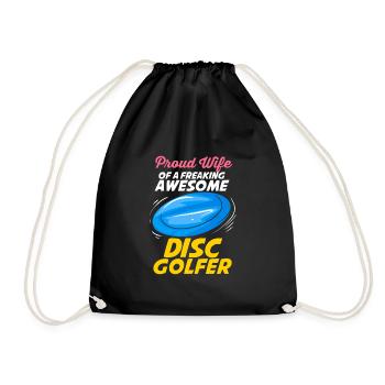 Épouse d’un disc golfeur disc golf - Sac de sport léger - noir - Devant