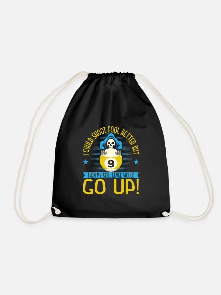 Pool Player Cue Sports Billiards - Drawstring Bag - black