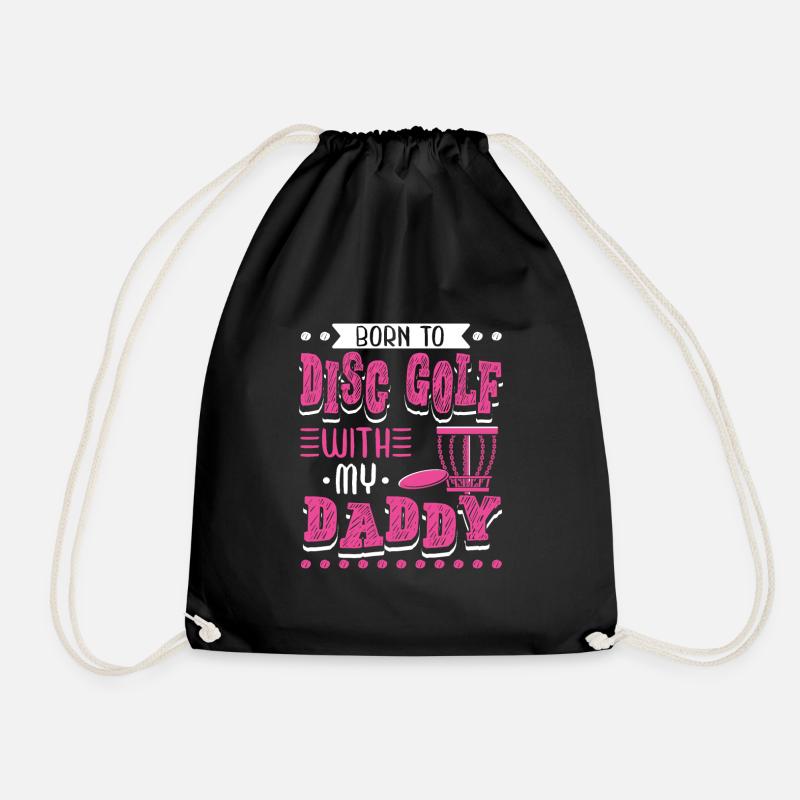 Born To Disc Golf mit meinem Papa Disc Golf - Turnbeutel - Schwarz