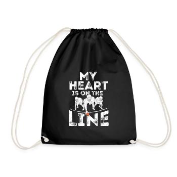 Mon cœur est en jeu I Joueur de ligne offensive I - Sac de sport léger - noir - Devant
