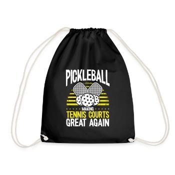 Pickleball Courts Pickleball Player Gift - Drawstring Bag - black - Front