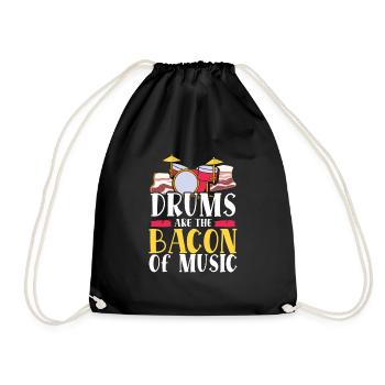 Les tambours sont le bacon de la musique Batteur Tambours Bacon - Sac de sport léger - noir - Devant
