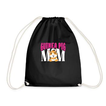 Meerschweinchen Mama - Turnbeutel - Schwarz - Vorne