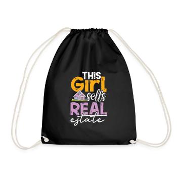 Cette fille vend un agent immobilier - Sac de sport léger - noir - Devant