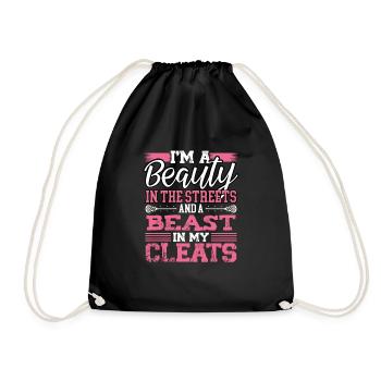 Beauty In The Streets Beast In My Cleats Lacrosse - Drawstring Bag - black - Front