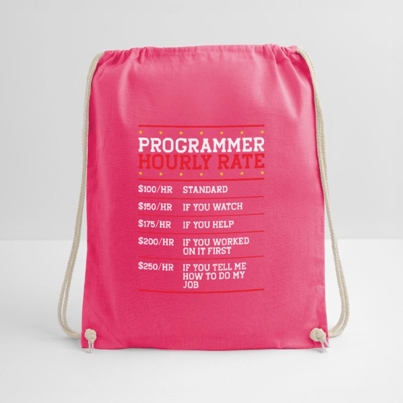 Programmer Hourly Rate Support Coder Labor IT Drawstring Bag
