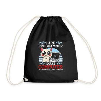 Je suis programmeur Funny Cat Coder Computer Kitty - Sac de sport léger - noir - Devant