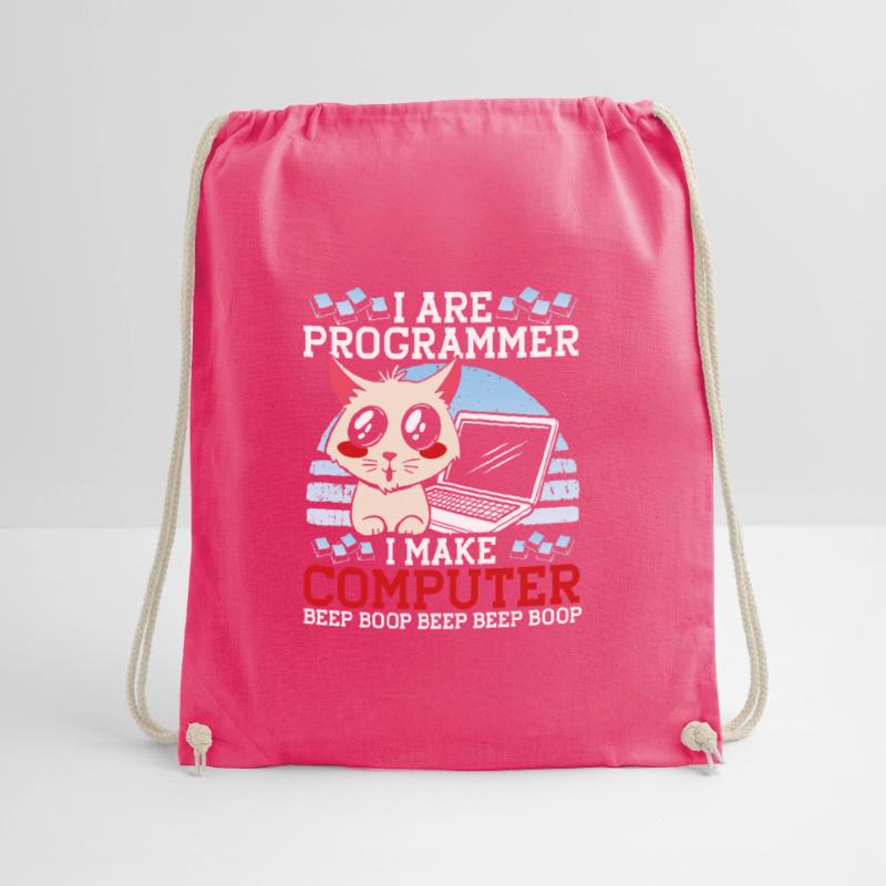 I Are Programmer Funny Cat Coder Computer Kitty Drawstring Bag