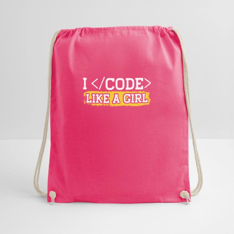 Programmieren Coder Programmierer Girl Turnbeutel