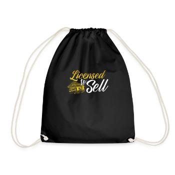 Licensed To Sell Realtor Real Estate Selling Agent - Drawstring Bag - black - Front