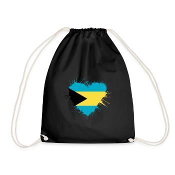 Drapeau du cœur des Bahamas - Sac de sport léger - noir - Devant