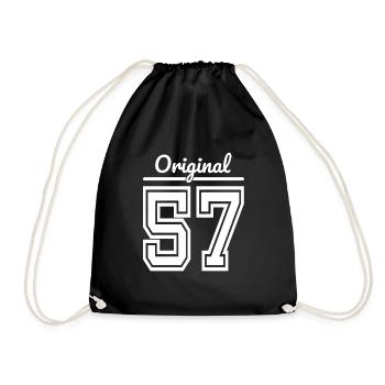 1957 Année de naissance, année de naissance / 57e anniversaire, âge - Sac de sport léger - noir - Devant